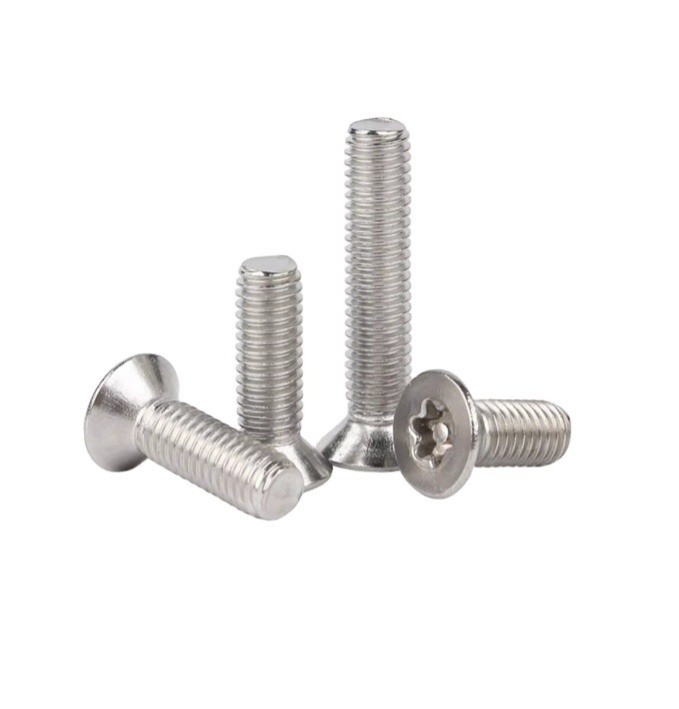 Finitura blu tinto INCH vite antirrubo auto Airtag Bici Made in Pig Nose Torx 5-Lobe Pin T-Head acciaio inossidabile Tamper Proof viti di sicurezza