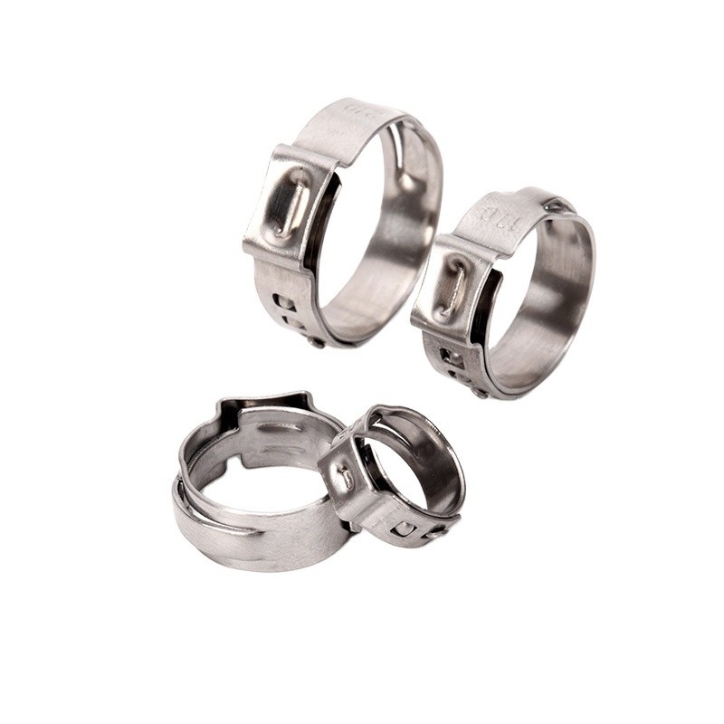 Fittings per tubi in acciaio inossidabile SS304 Spessore sottile, un orecchio, pinza regolabile per tubi per il trasporto di alimenti e bevande