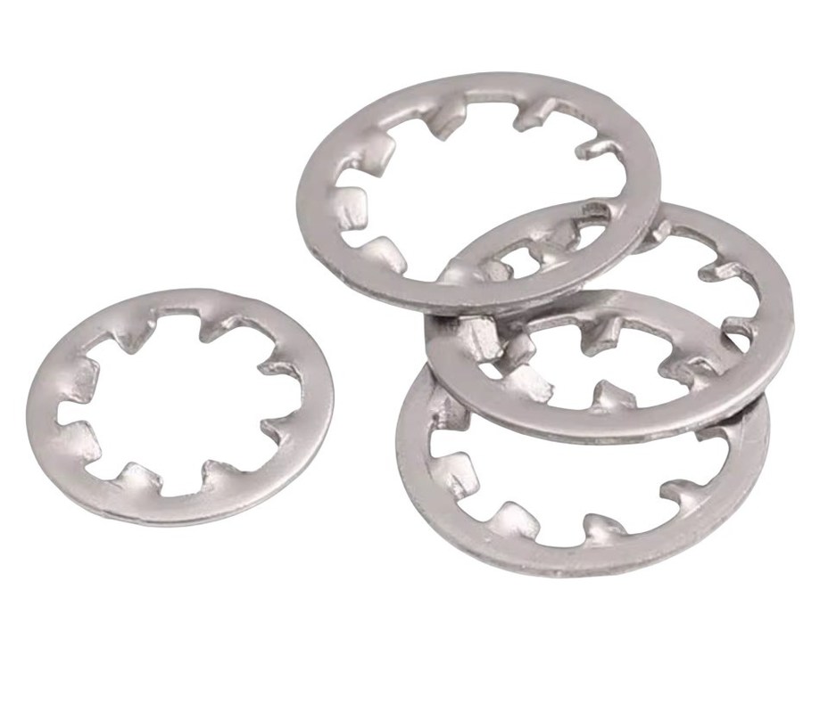 Essential Flat Style Toothed Lock Washers for Mining Operations DIN6797J Acciaio inossidabile SS304 Acciaio al carbonio zincato