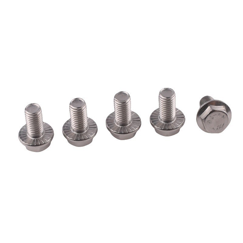 DIN Standard Industrial Serrated Titanium Hexagon Flange Bolt m6 m10 m12 per bulloni di carrello