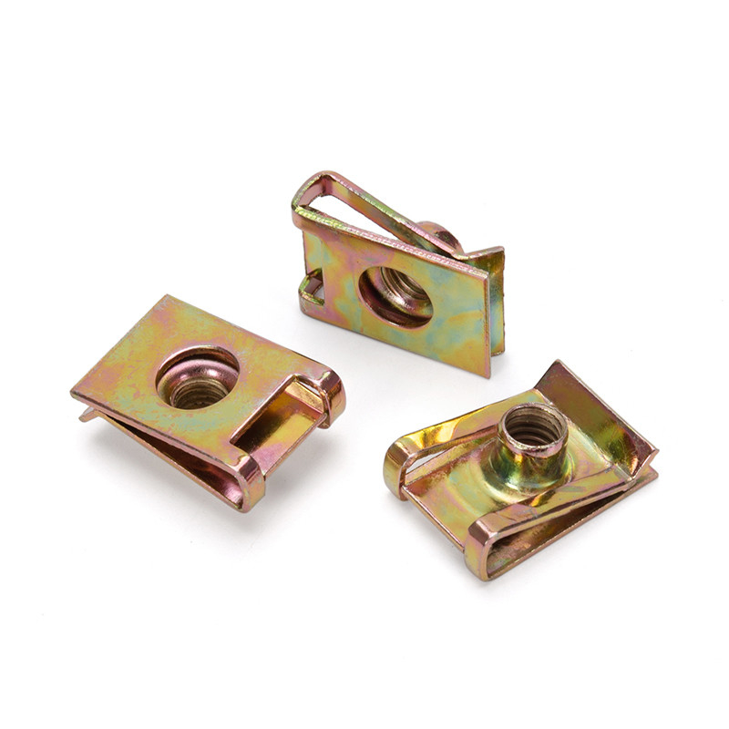 M4-M10 Testa esagonale Plain Metal U Shaped Speed Clip Nuts Fasteners per ferro carbonio acciaio zinco placcato Clamp Nut Reed Nut Nero