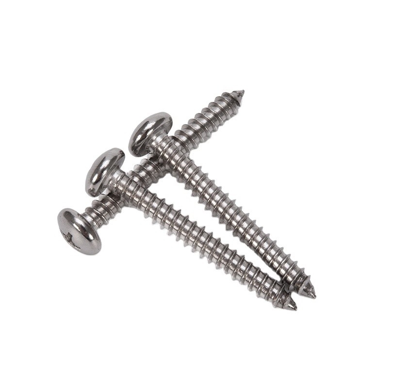 Metrica in acciaio inossidabile 304 Pan Tapping Head Screw Sheet Metal Screw con testa di formaggio e finitura cromata Din 7981