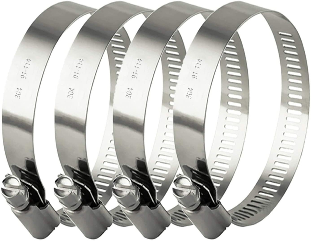 In stock Clamps a motore a vermi per tubi e tubi fermi Sistema di misurazione metrico da 118-140 mm