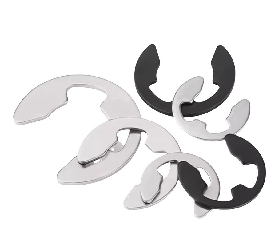 Finitura piana in acciaio inossidabile Anello a forma di E, anello di ritenuta aperto, tipo E, anello circolare, dente interno, stile GB896 DIN6799
