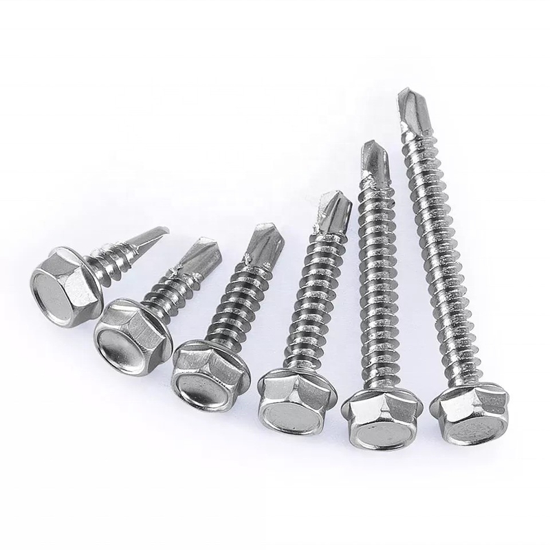 Vattone per tetti edili ST5.5 Galvanizzato Metallo Testa esagonale Tek Legno Acciaio inossidabile Vattone esagonale auto-perforazione con lavatrice EPDM