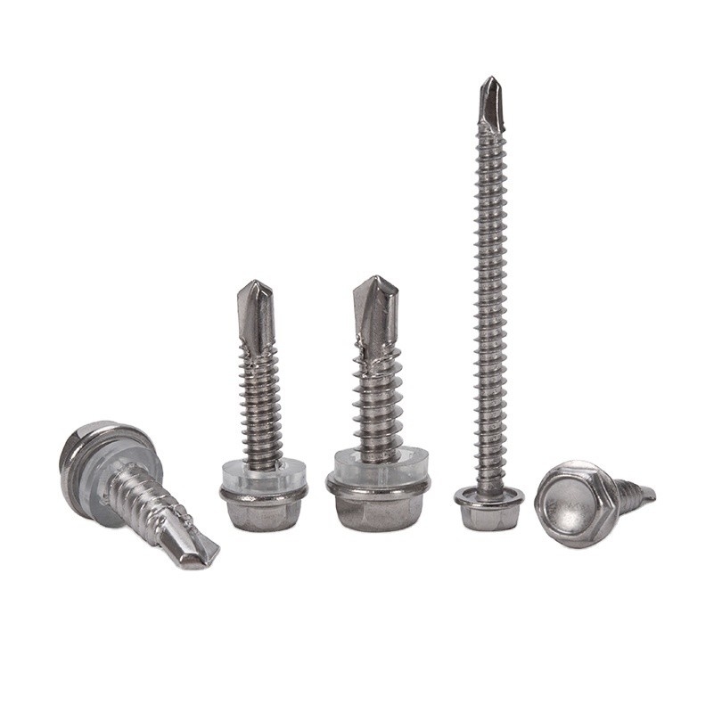 5/16 M8 Galvanizzato Hex Head Self Drilling Roofing Screws Metric in acciaio inossidabile Tek Screws con lavatrice di gomma per il tetto