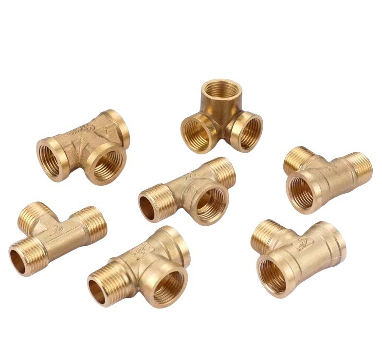 Supporto personalizzato OEM 1/2"-2" Equal Brass Tube Fitting Tee per tubi d'acqua resistenti alla corrosione e raccordi in rame