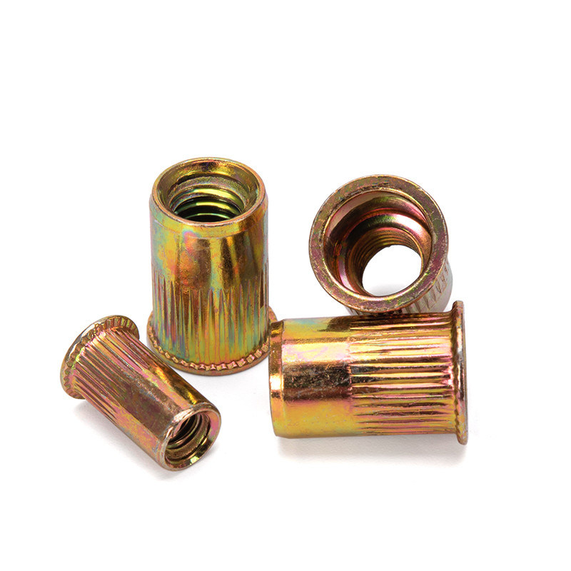 Metrica DIN Standard Zinc giallo-cromato Acciaio Placcato Insert Noccioline con ridotto CounterSunk Head e design a filo