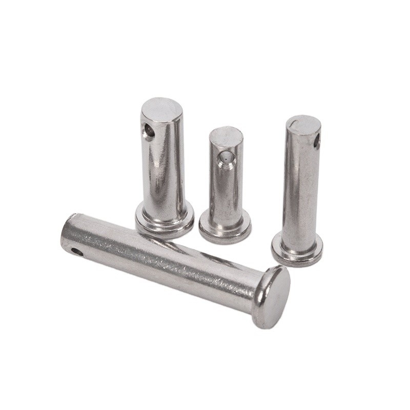 Pini di Clevis Standard DIN1444 SUS304 Acciaio inossidabile a testa piatta Pini di fissaggio M3 M4 M5 M6 M8 M10
