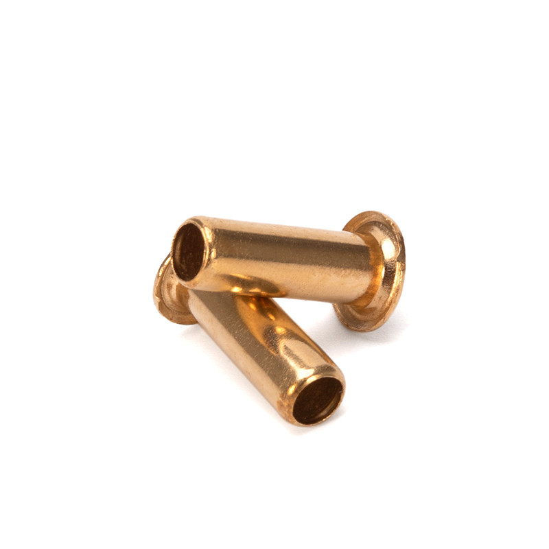 ANSI/ASME Standard Steel DIN7339 Occhietto in ottone con testa piatta Rivette tubulari vuote per la produzione industriale Finitura brillante