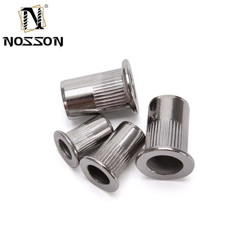 M6 Sistema di misurazione metrico giallo zinco rivestito grattugiato di alluminio rotondo con nocciole di rivetto standard DIN per varie applicazioni