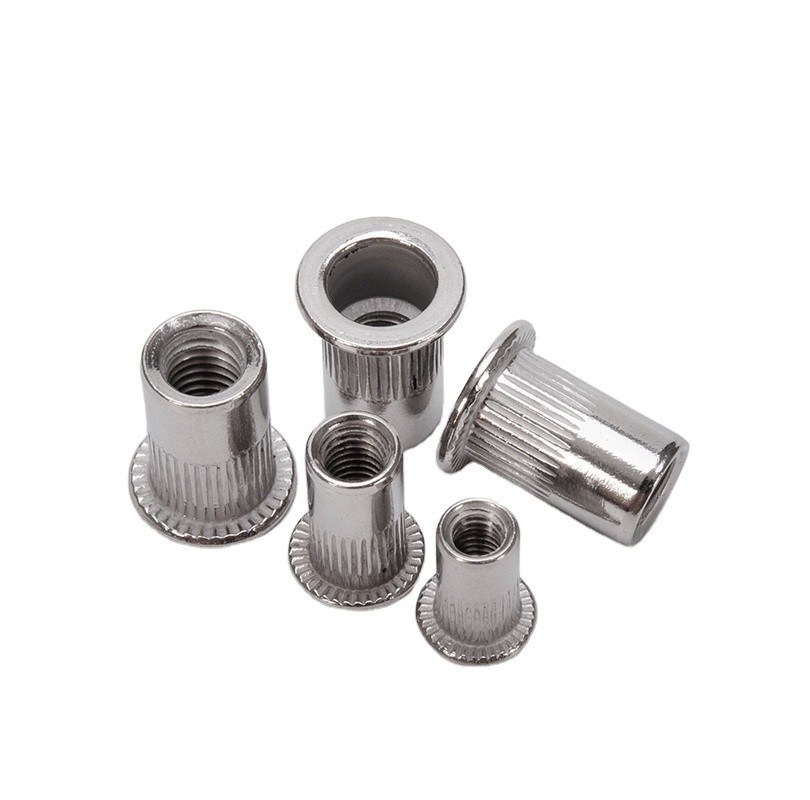 Metrica Corpo rotondo grattugiato Testa piatta Inserti a filo in acciaio inossidabile M3-M10 per l'industria automobilistica Sistema di misurazione