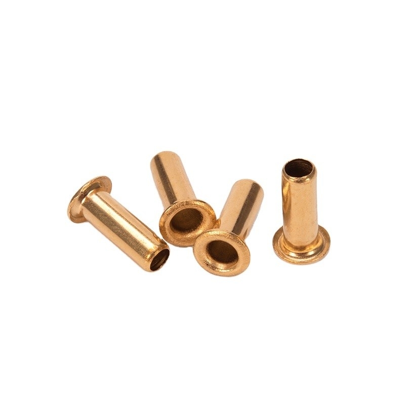 Occhiali in ottone in metallo Nocciolo a rivetta cavo Rame attraverso buco Grommets a riveta Gb876 M0.9 M1.3 1.5 2 2.3 2.5 3 3.5 4 5 6mm Finitura brillante