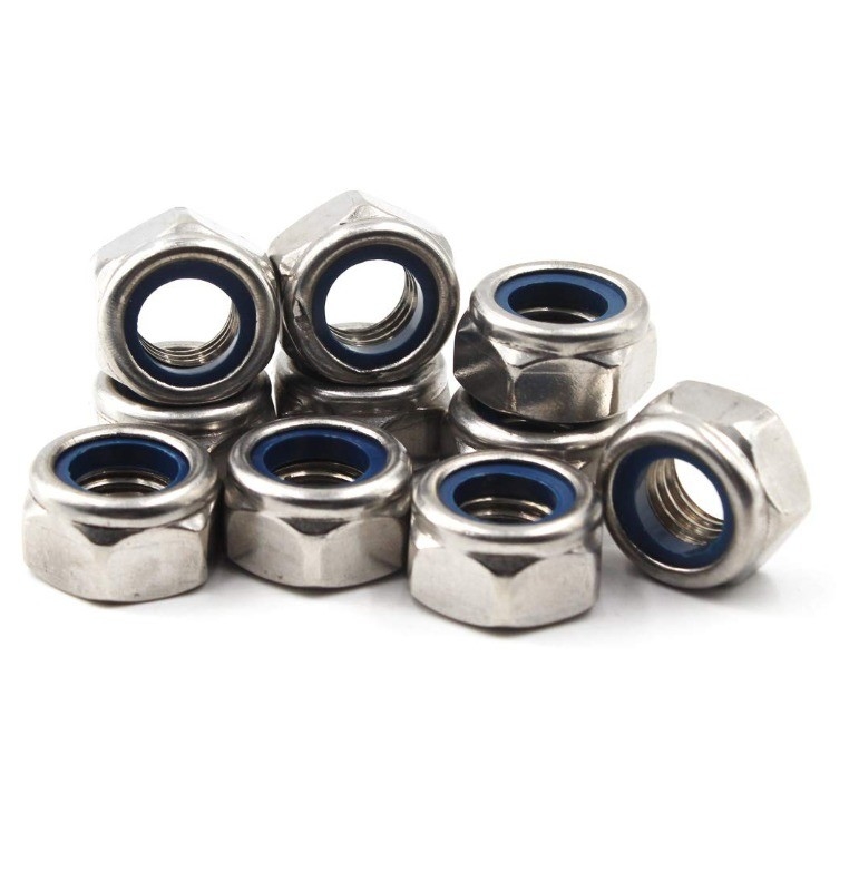 304 acciaio inossidabile Metrica Noce di blocco esessuale M5 inserto in nylon per DIN Standard e Imperial Inch Measurement System