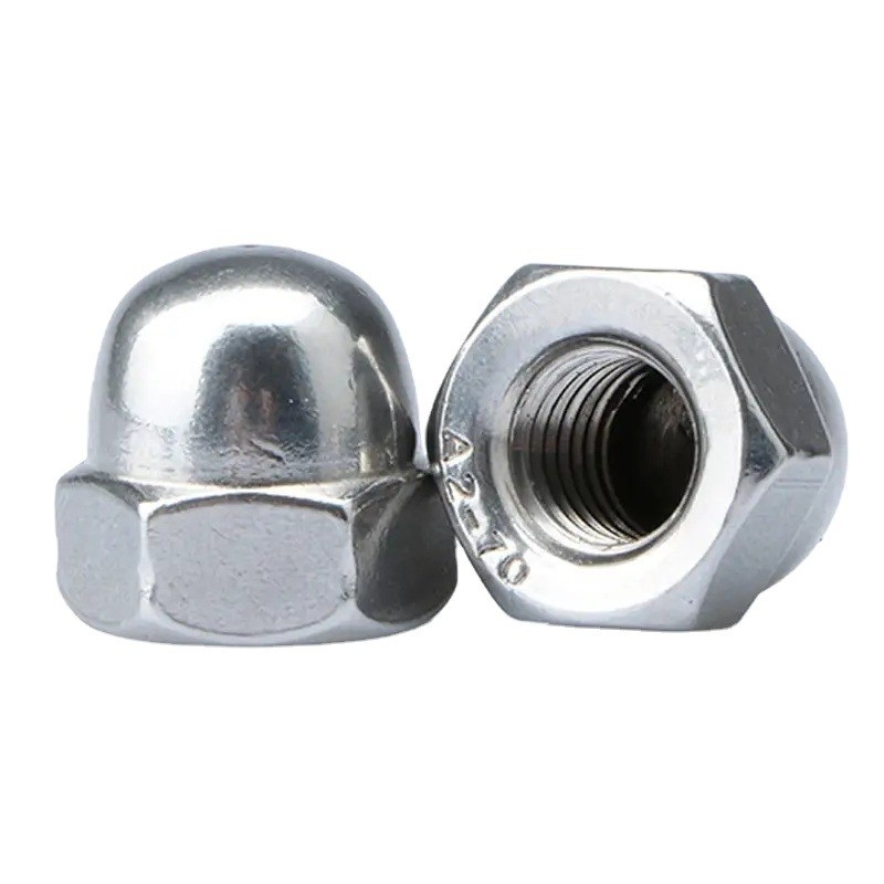 Sistema di misurazione metrica 304 316 Acciaio inossidabile Noce a cappello esagonale M3 m4 m5 m8 DIN1587 Noce di ghiandaia a cupola esagonale per miniere durevoli