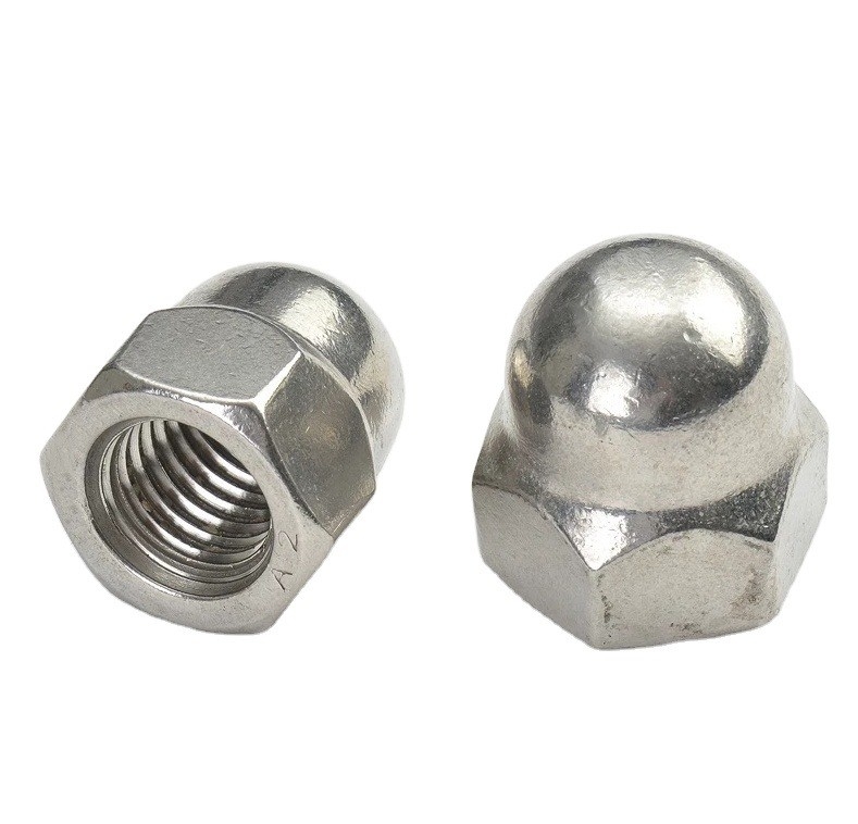 Trattamento dell'acqua DIN Standard Yellow Coating Brass Finish Zinc Flake Coated Hex Cap Nut Acorn Nut con Hexagon Dome Cap