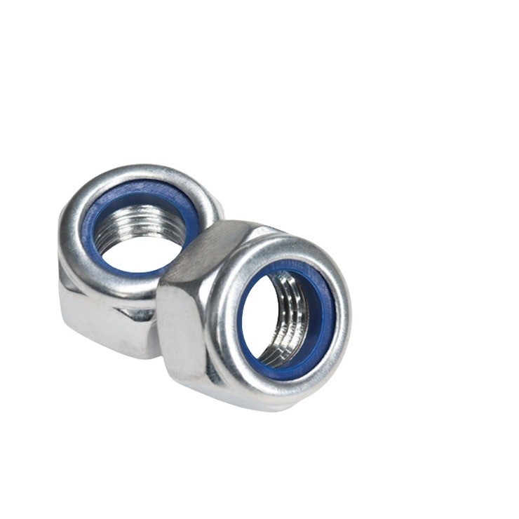 GB Standard in acciaio inossidabile SS201/304/316 Insert di nylon esagonale auto bloccante Noce DIN982 Finitura semplice per attrezzature minerarie