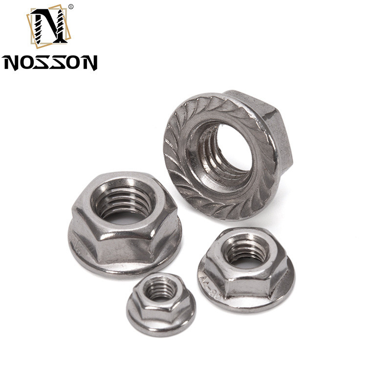 ANSI/ASME Standard in acciaio inossidabile Noce di flange esagonale M4 M5 M6 M8 M10 M10 filo DIN6923 per varie industrie