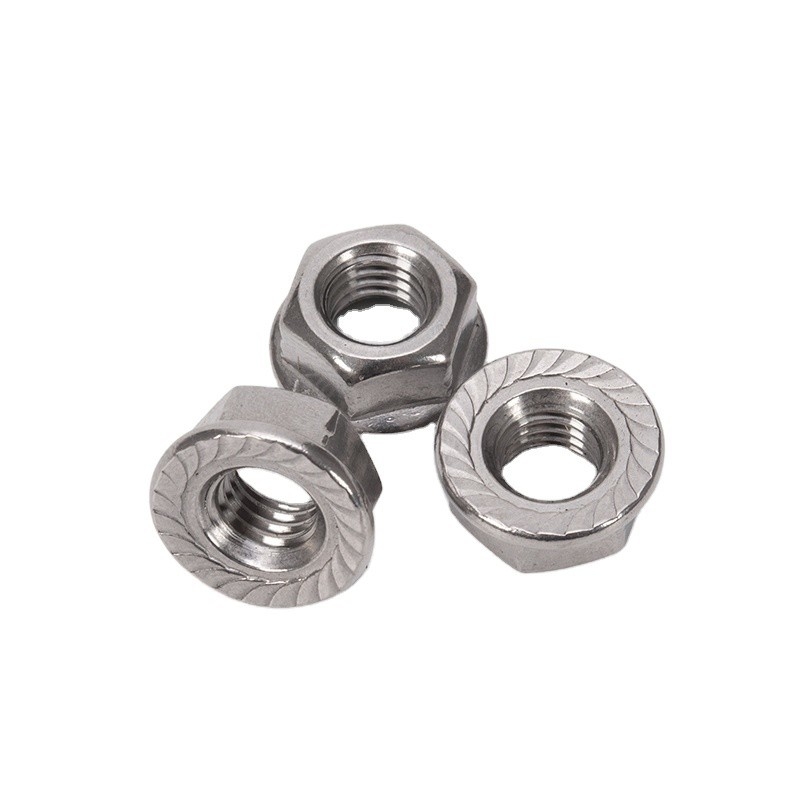 Sistema metrico di misurazione DIN6923 SS304 SS316 Standard M6 M7 M8 M10 Grandi dadi di flange esesi serrate per l'industria generale