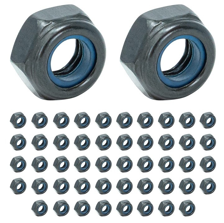 JIS Standard Self-Threading M6 Hex Nuts con inserti anti-vibrazione di nylon lock in acciaio inossidabile 201/304/316 finitura di ossido nero